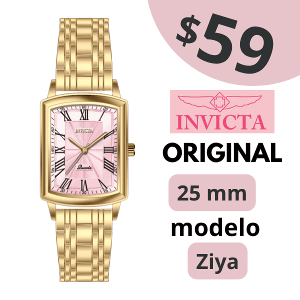 Invicta Ziya Mujer Dorado/Rosa Rectangular